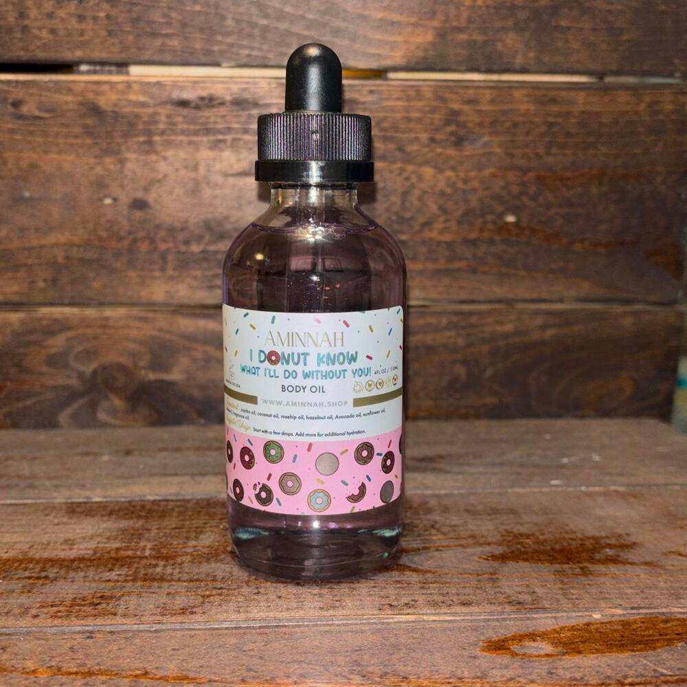 Aminnah “I donut know” donut scented body oil new